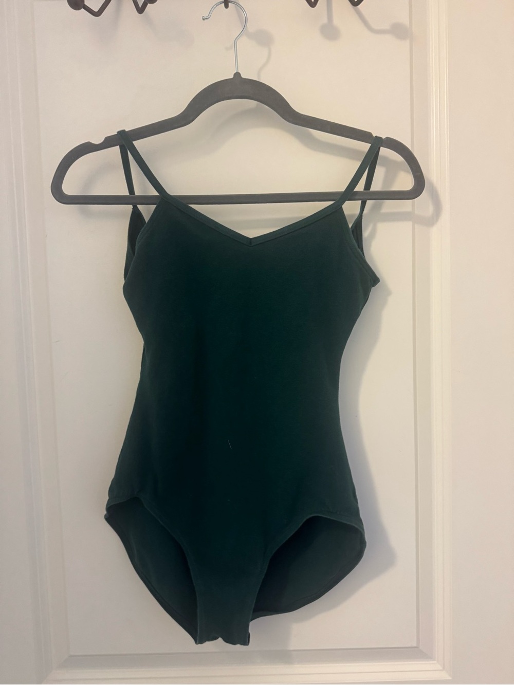 Capezio dark Green Double-Strap V-Neck Dance Bodysuit